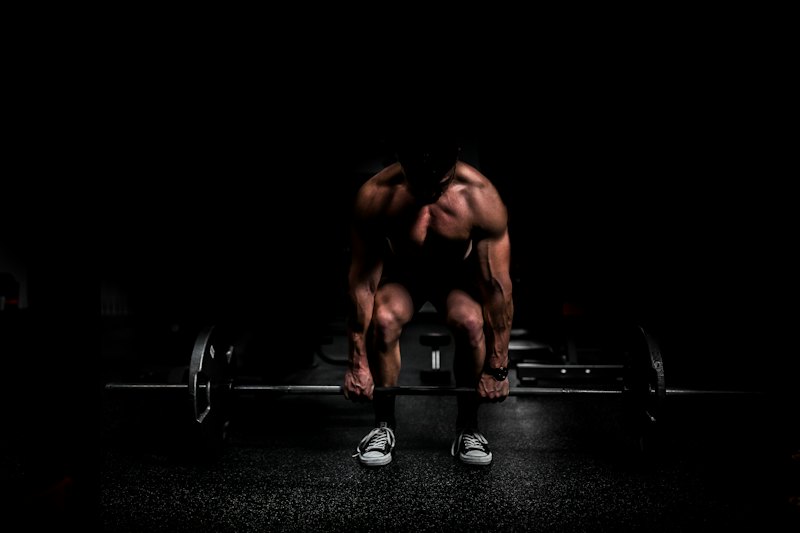 Barbell on the strength floor